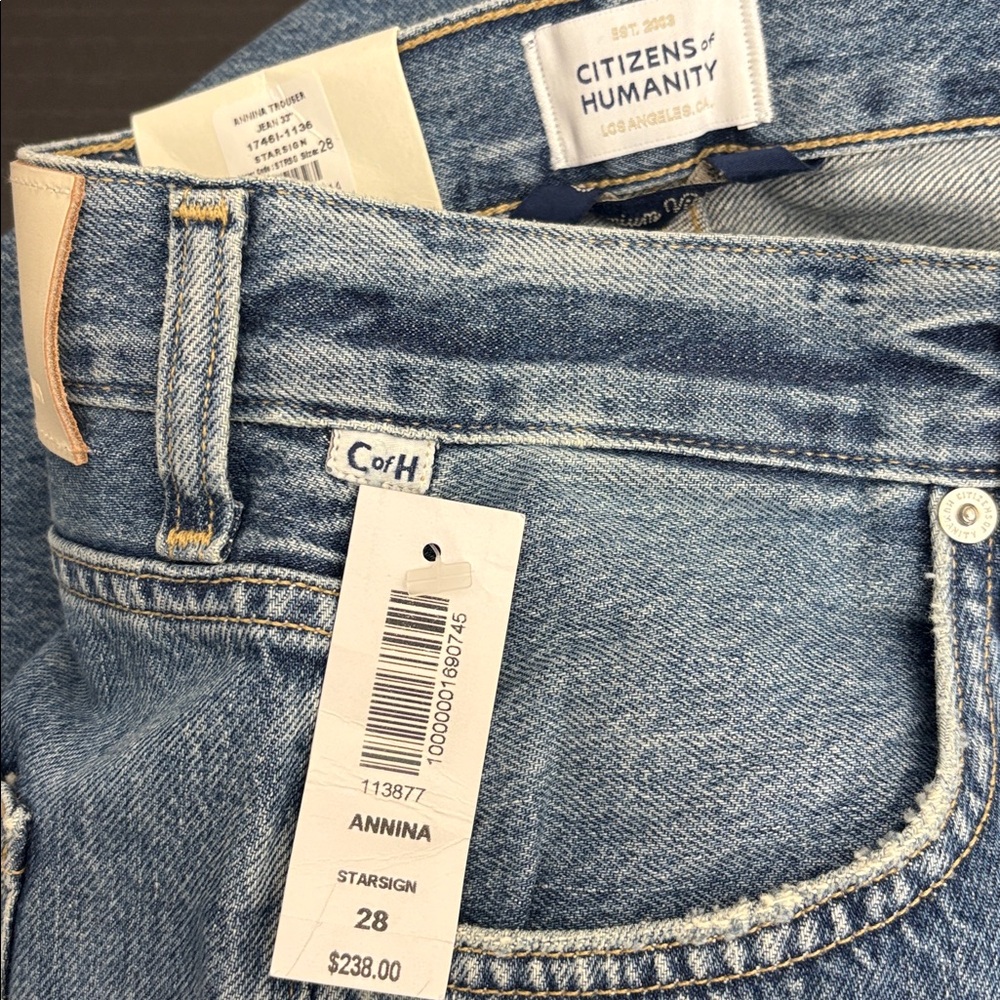 Aritzia Citizens Of Humanity Medium Blue Wide Leg Jeans Annina Jean - Picture 3 of 8